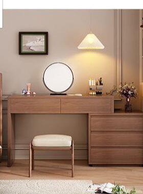 梳妆台卧室斗简约新款中古一现代纳柜体实收OVQ木小型柜化妆桌梳