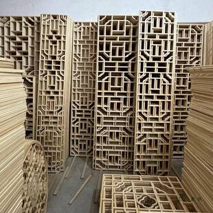 实花格东中阳木雕仿古门窗镂空吊背顶隔985断屏风新式木格木栅玄