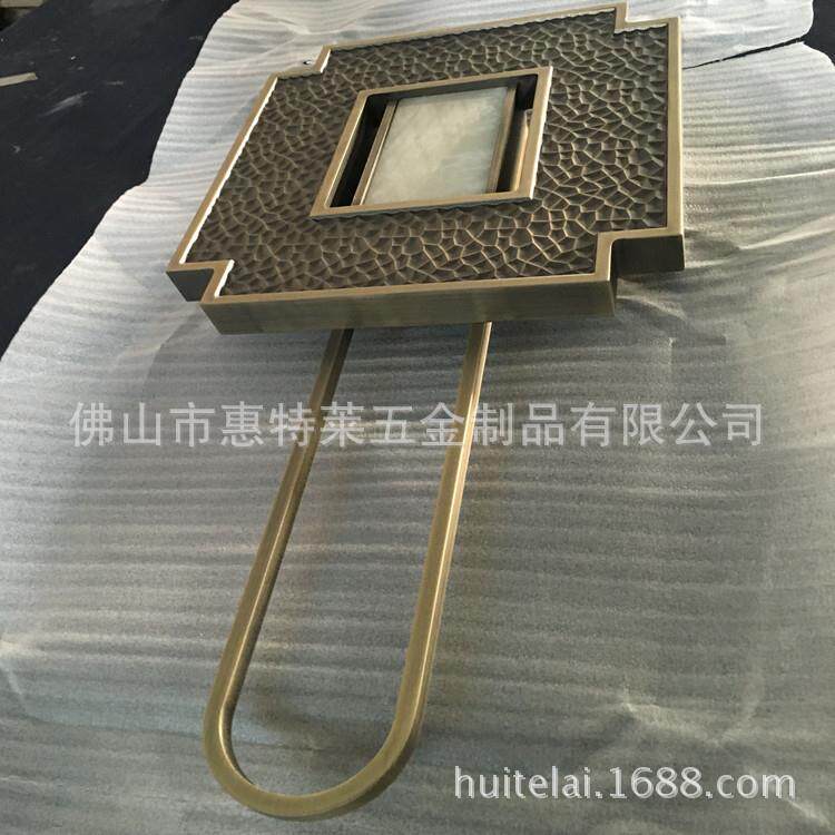 厂家直销新中式半ETL圆形拉手璃门把手木门大门大手镂空玻仿拉古