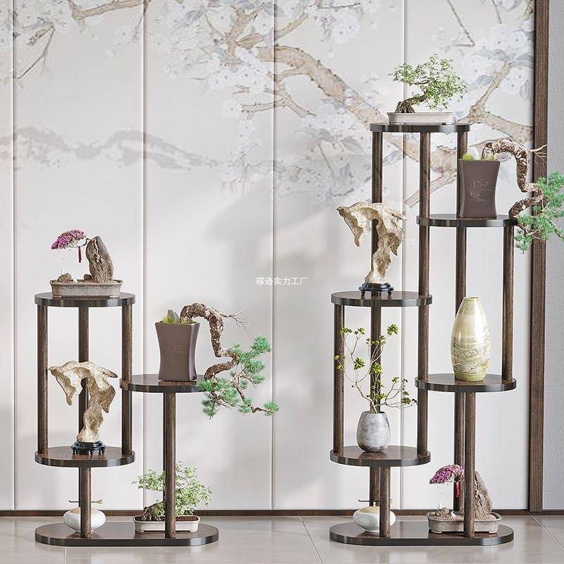 中式仿古架K021加高花架子室内阳家用花古风置架客厅台盆托架子实