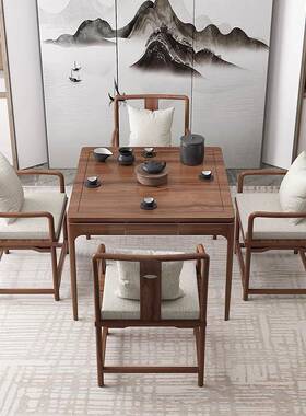 中式八桌实木四方桌桌打棋PFX桌掼蛋桌简形约正方茶餐桌老仙榆木