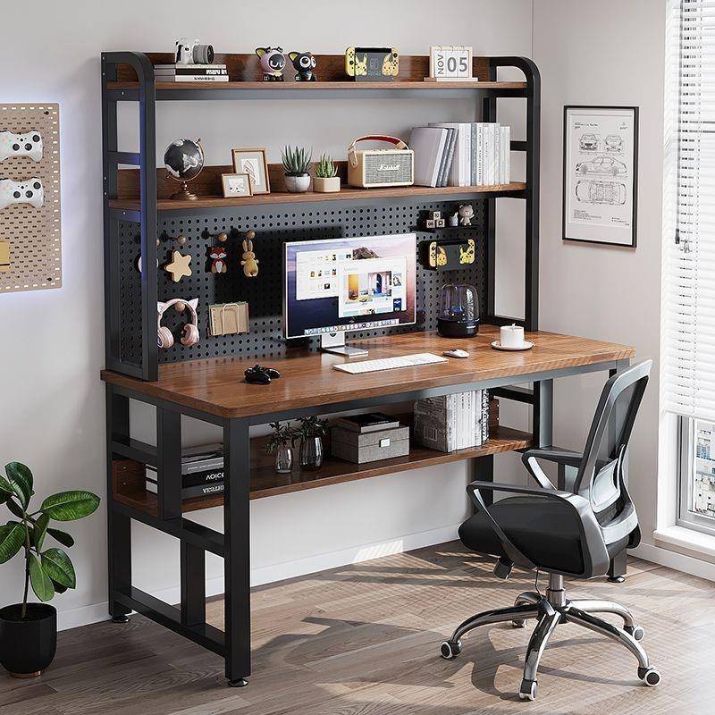 台式电脑桌家用桌书一体组合221架学生写字卧室学习桌习子书学桌