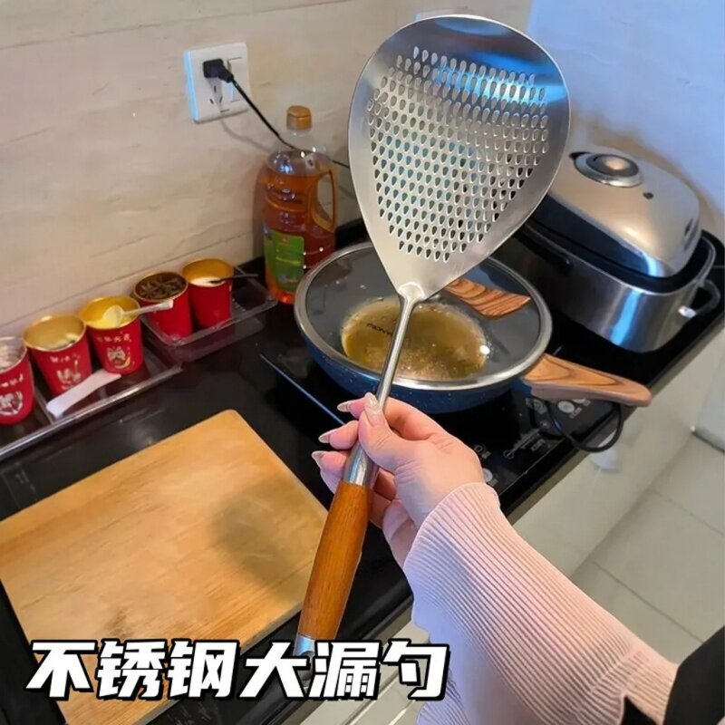 不锈钢捞面勺捞饺子漏勺耐磨家用