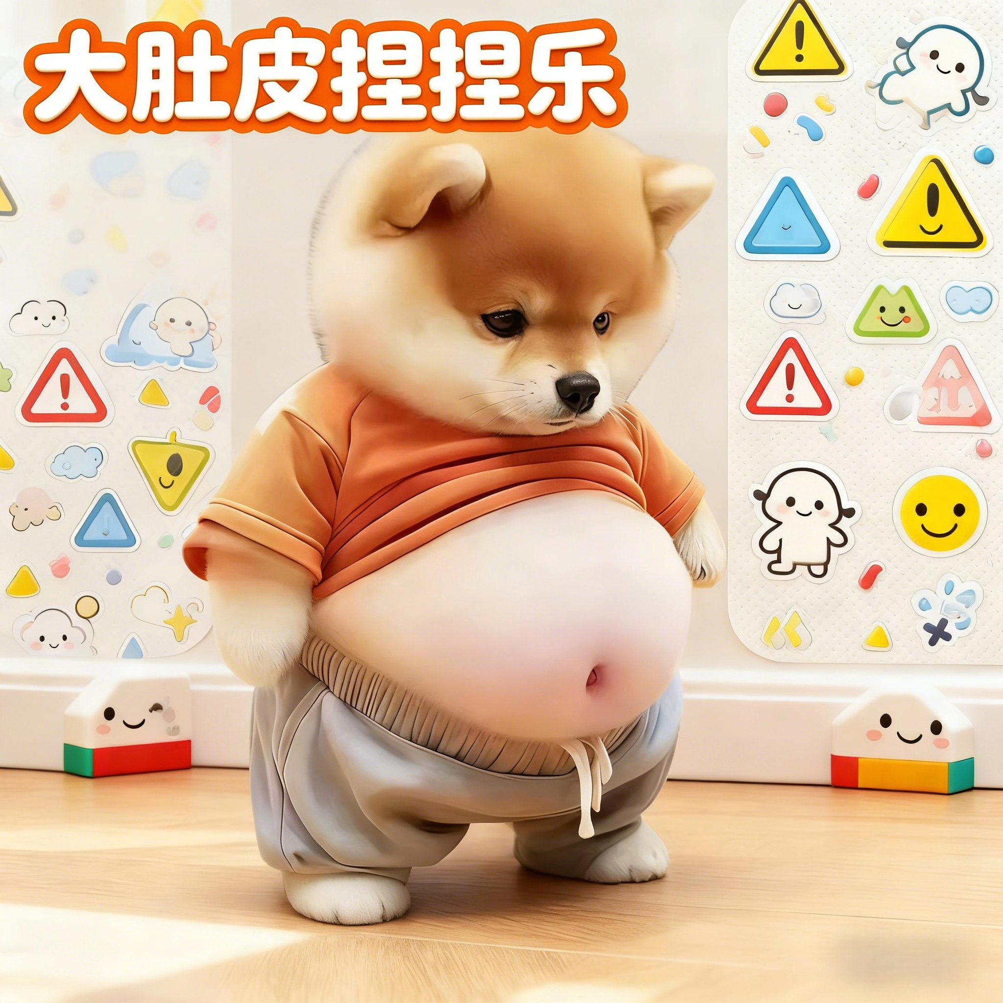 柴犬小狗人肚皮捏捏乐防撞贴可爱创意解压汽车家居装饰防撞贴纸,玩具/童车/益智/积木/模型,捏捏乐/按按乐,淘宝优惠券,粉丝福利购,淘宝优惠卷