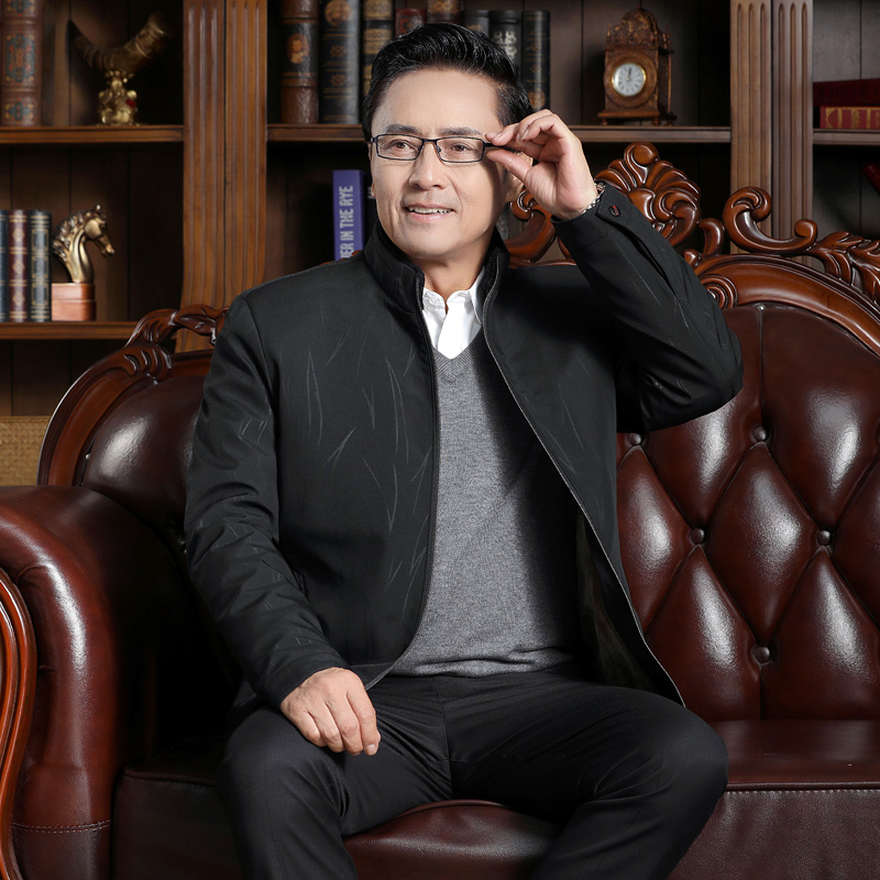 爸爸外套秋冬季加绒加厚中老年棉衣50岁60爷爷老人衣服休闲男装70