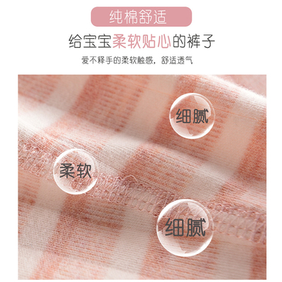 2条装宝宝舒绒棉秋裤男女儿童打底裤纯棉单条无骨中大童内穿睡裤