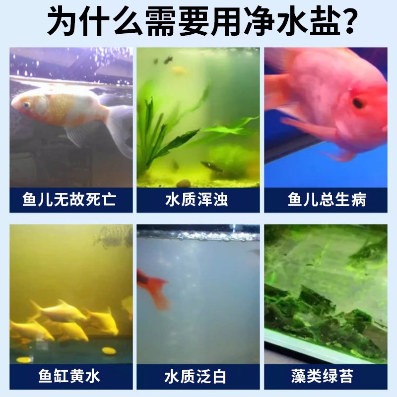 观赏鱼专用盐鱼缸鱼塘池塘一滴清净水盐除腥臭杀菌消毒养鱼专用药