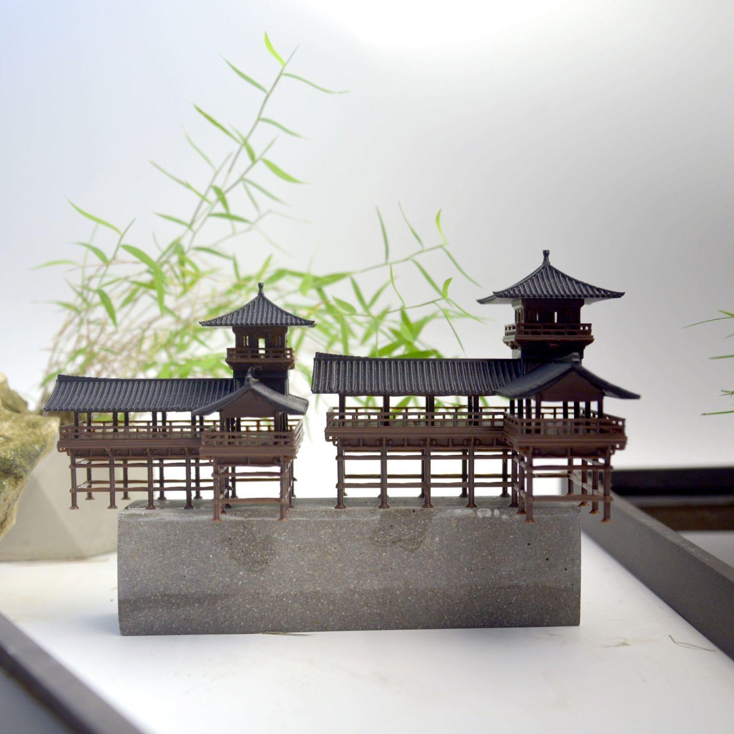 角楼中式建筑鱼缸微景观