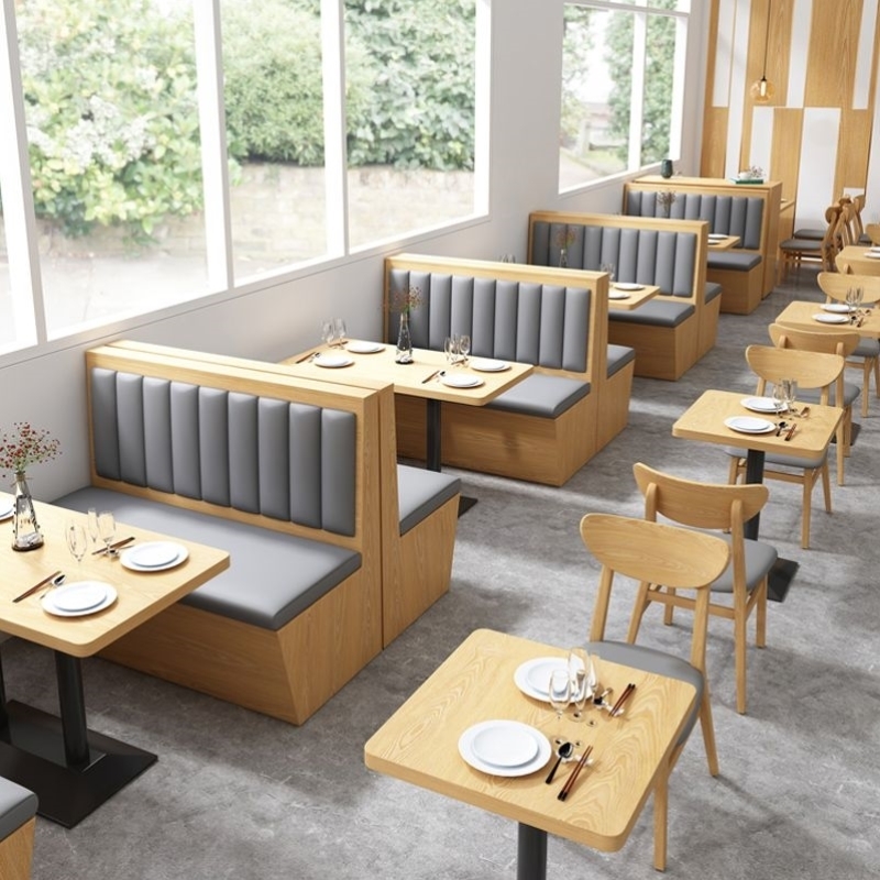 定制奶茶店桌椅组合甜品店火锅饭店餐饮茶楼中式餐桌商用卡座沙发