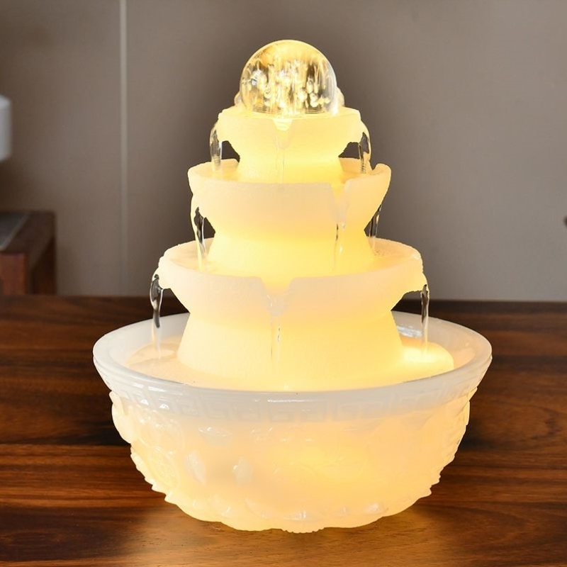 招财纳福转运珠家用装饰乔迁送礼祝福桌面循环流水喷泉摆件风水池