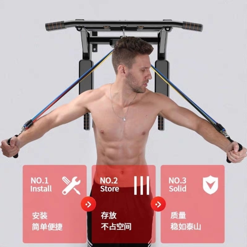 引体向上家用单杠室内墙体上壁双杠沙袋架子锻炼健身器材吊杆家用