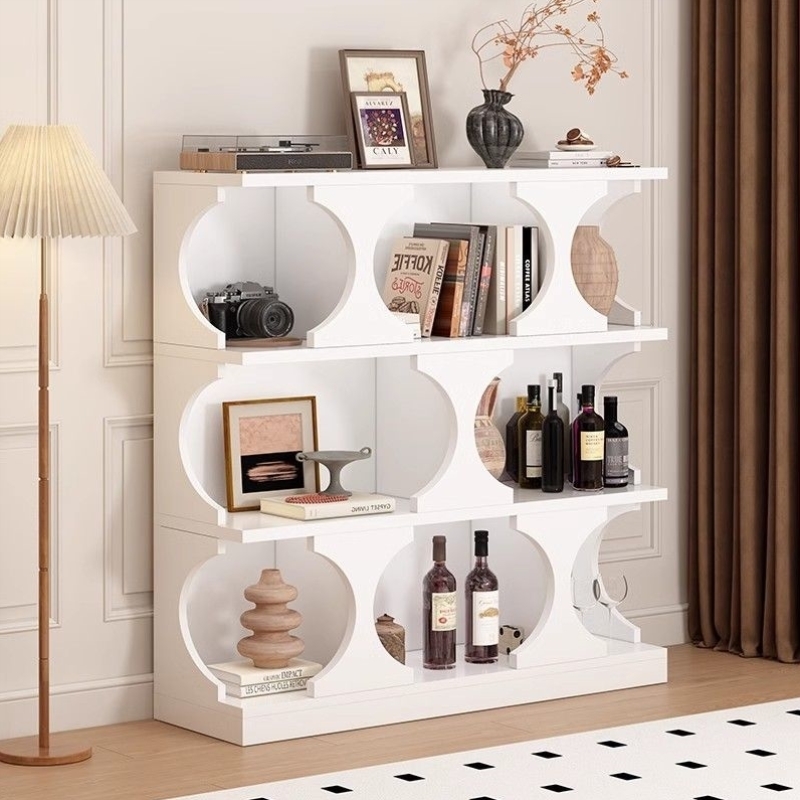 书柜书架半墙书柜客厅边柜简约现代黑色模块柜组合柜哈利柜酒柜