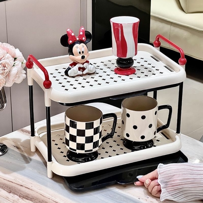 双层桌面置物架家用厨房杯子收纳架水杯马克杯台面茶杯沥水杯架