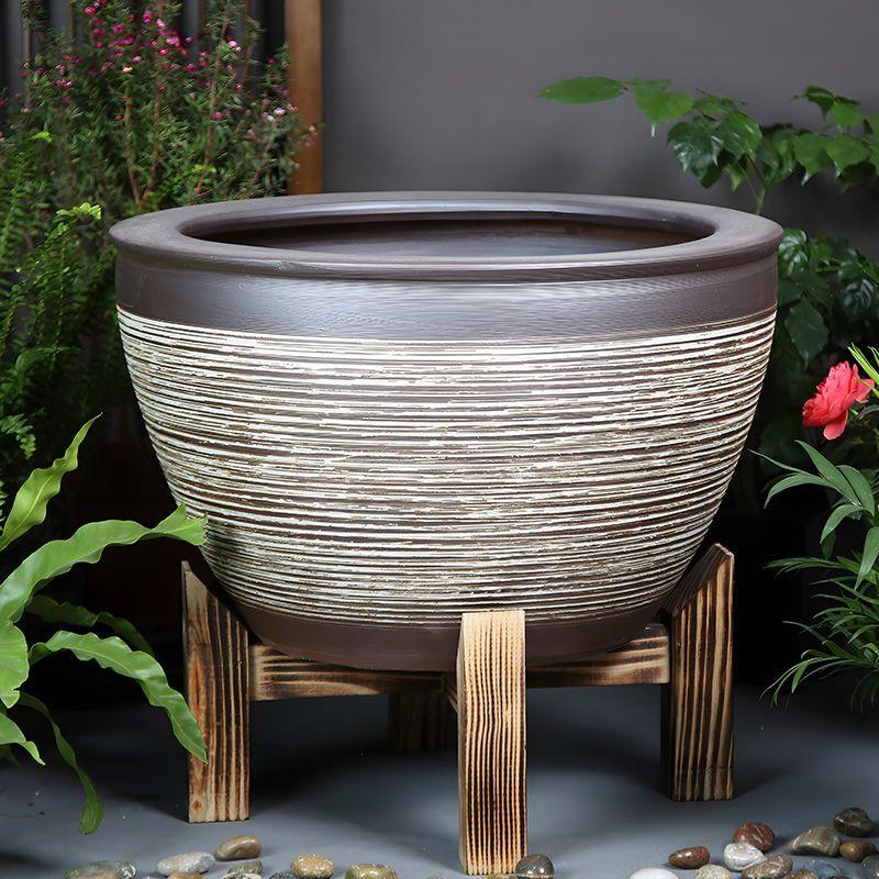 青花陶瓷缸景德镇手工养