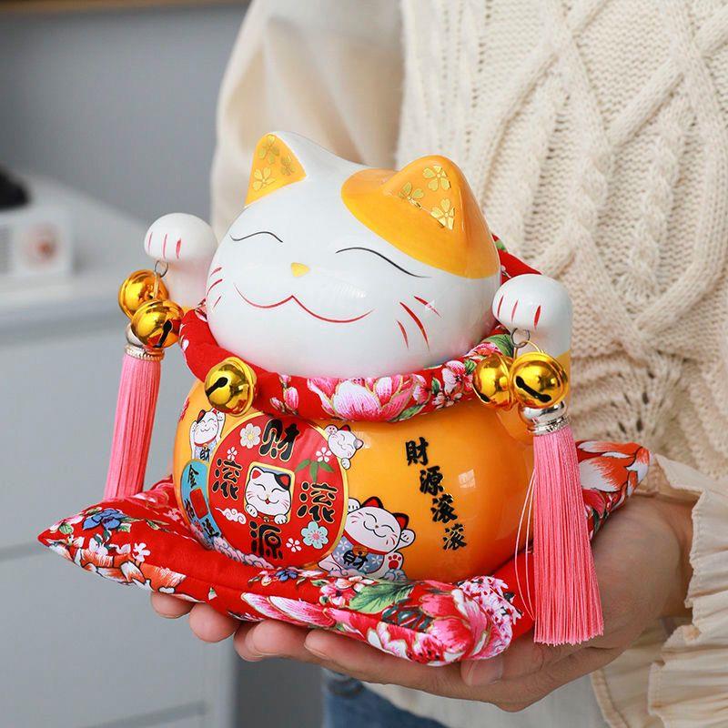 招财猫摆件大小号陶瓷存