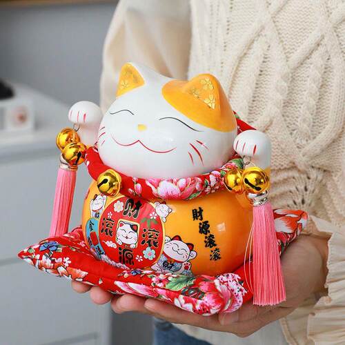 招财猫摆件大小号陶瓷存