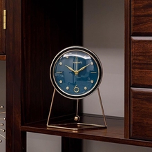 北欧现代轻奢座钟客厅家用时钟桌面摆放式小型摆台式钟表书桌摆件