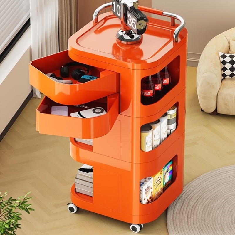 小推车置物架子家用零食化妆品收纳储物柜多功能可移动多层床头柜