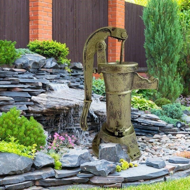 老式铸铁压水器手动压水泵井用抽水机摇水井头幼儿园人工新款手压