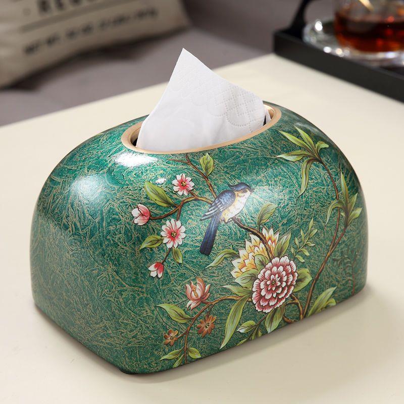 欧式陶瓷纸巾盒装饰品现