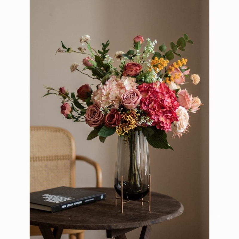 美欧式高档仿真花束客厅假花干花摆设样板间轻奢花艺餐厅店铺摆件