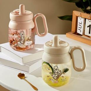 高颜值大容量茶水分离泡茶杯家用玻璃喝水杯 杯子女办公室2024新款
