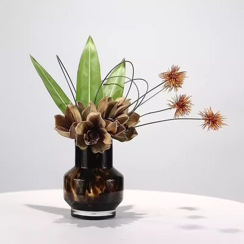 新中式中古风花瓶样板间售楼处洽谈桌软装酒店家居仿真花饰品摆件