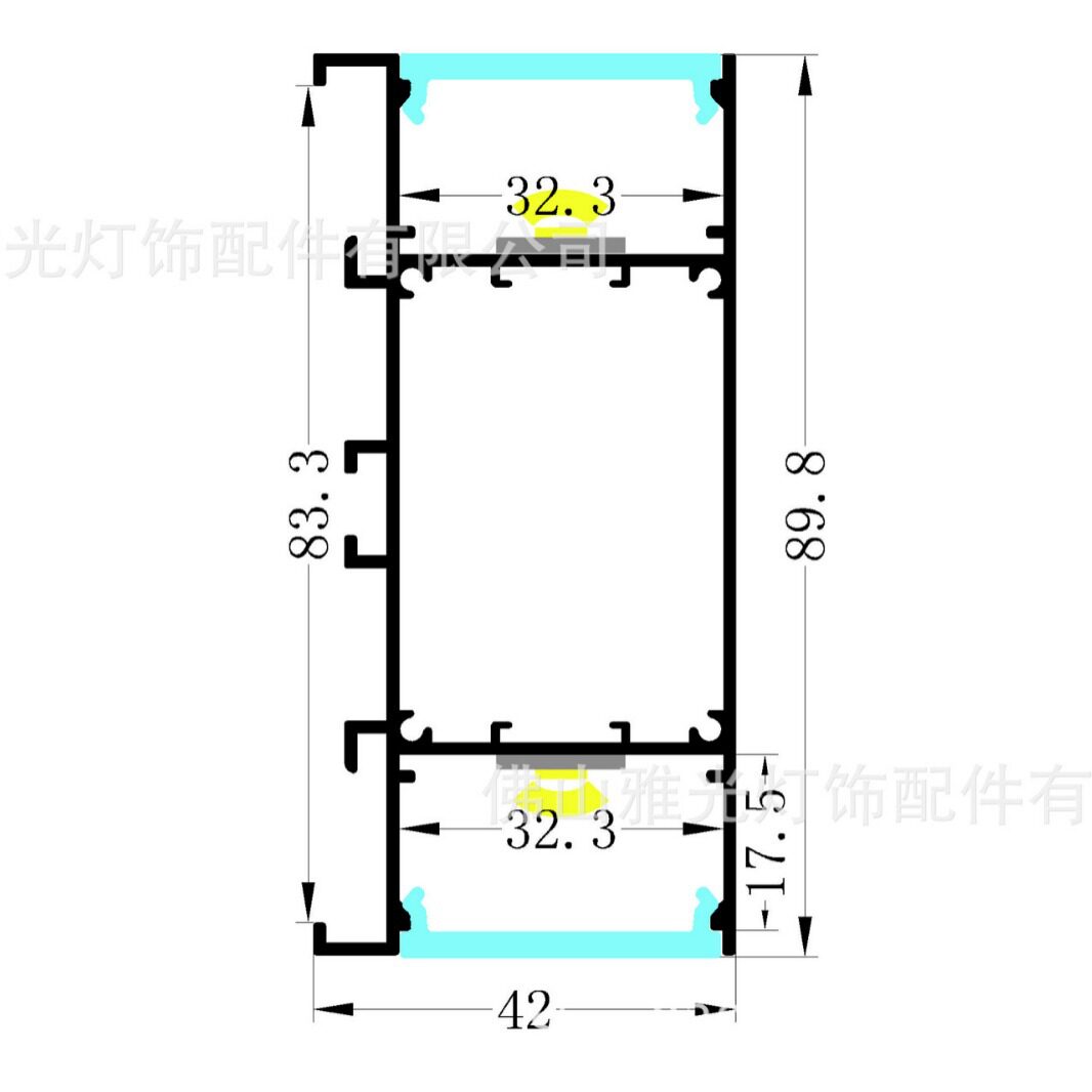 办公楼LED硬灯条铝槽配件