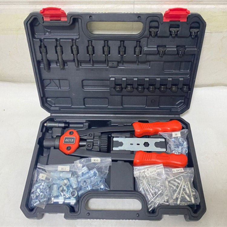 新合金钢160pc2合1手动拉铆枪铆钉工具套装M3-M12螺纹螺母铆钉机