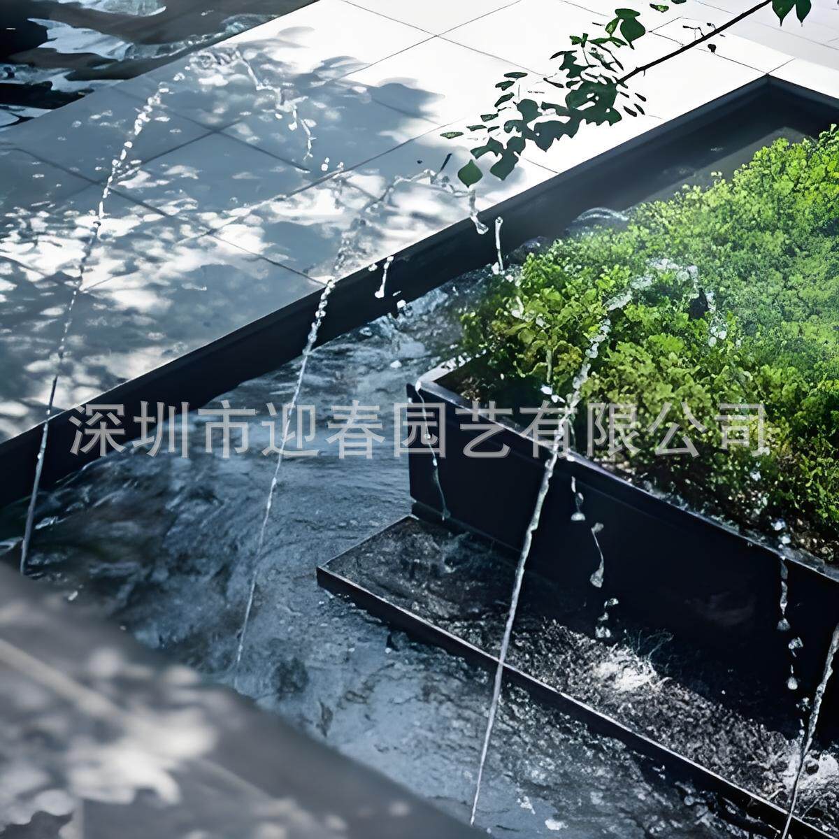 不锈钢别墅庭院互动波光喷泉