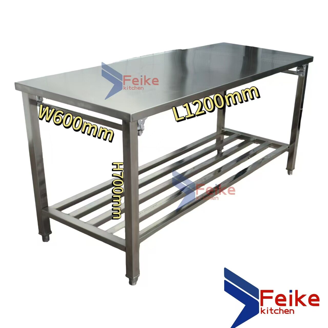 120*60*70厨房操作桌不锈钢折叠工作台 inox bench