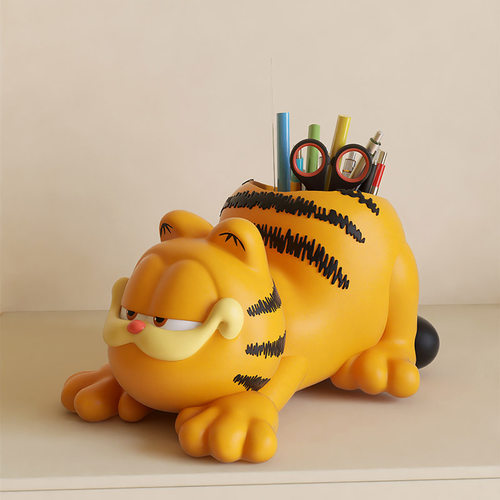 创意可爱大加菲猫周边办公室桌面笔筒收纳盒大容量儿童男孩女孩