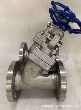 J45W-25P锻不锈钢Y型截止阀F304F316LDN40DN50直流式截止阀