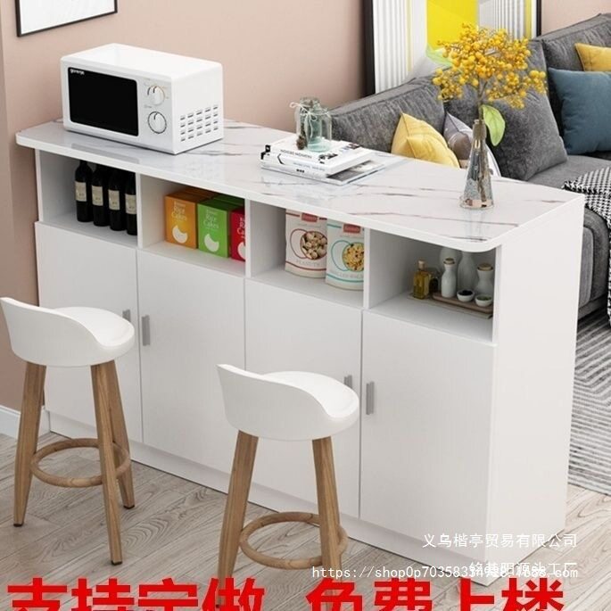 家用吧台桌厨房餐厅隔断柜多功能玄关柜现代简约小吧台靠墙垒德株