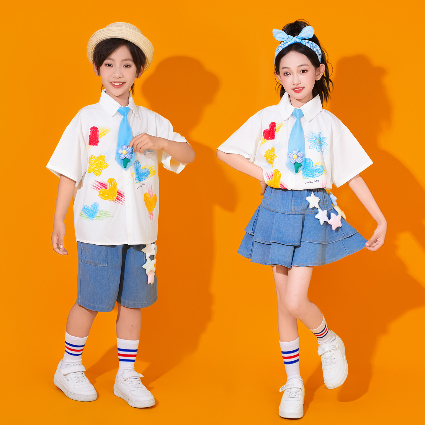 六一儿童演出服小学生啦啦队表演服男女童合唱舞蹈服学院风班服