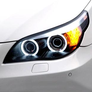 10款 适用03 宝马5系E60大灯总成520523525530天使眼日行灯透镜改