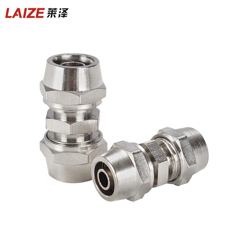 气动铜快直通接头KLU/PU-4 6 8变KAT 10 12 14 1拧6mm锁母径气管