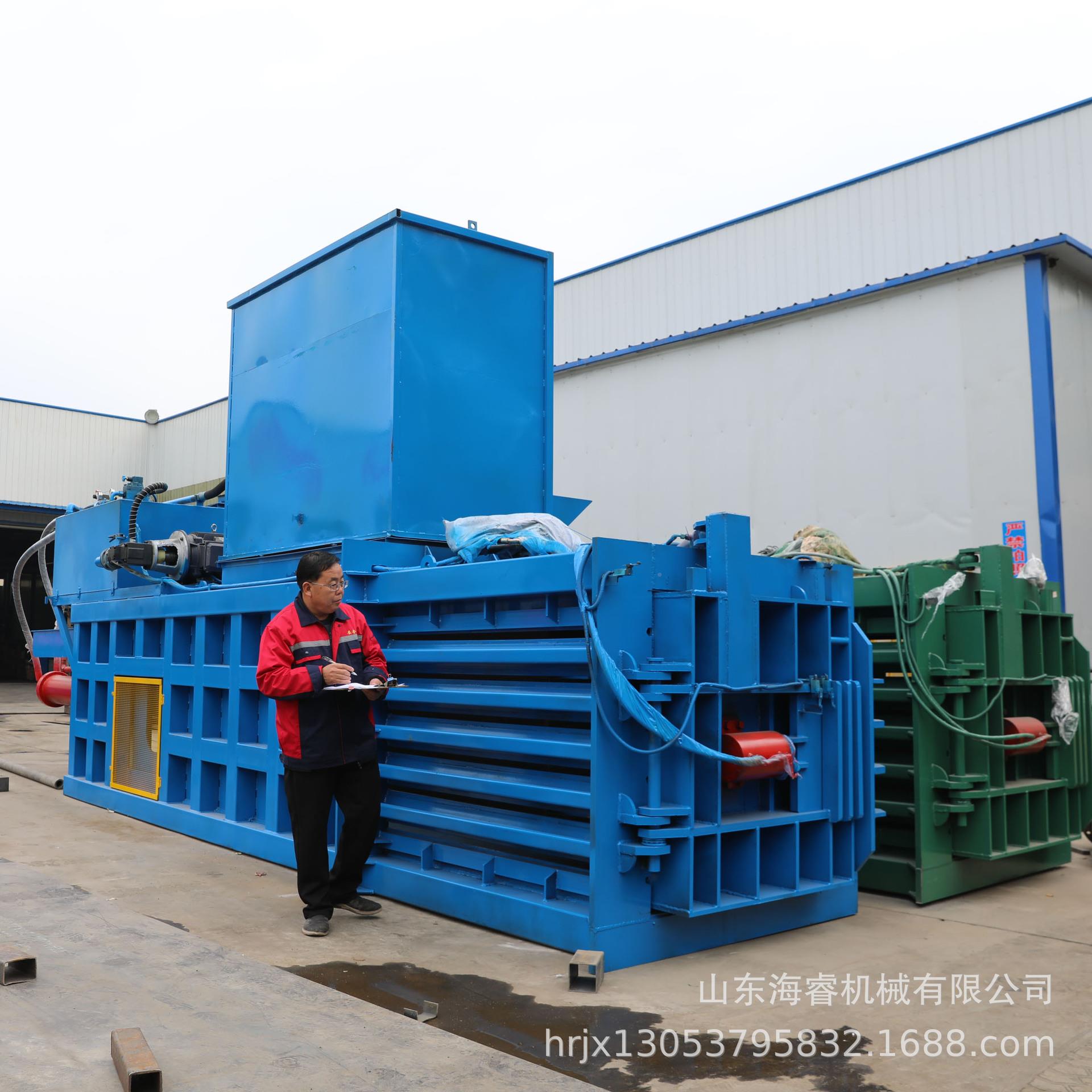 厂家全自动式液压机HR-120T废纸包生活卧垃圾压缩打废品液压卧式