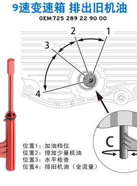 奔驰九速变速箱换油工具 奔驰9速725.0加变速箱油位检查专用工具