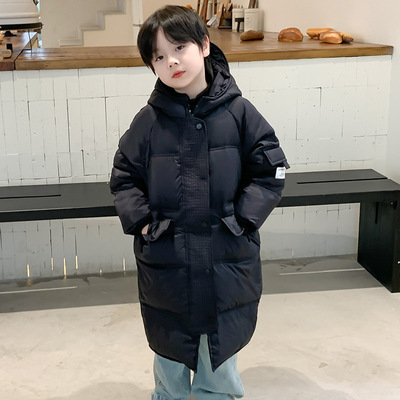儿童女款羽绒服中长版秋冬男款大童极寒加厚外套男童女童加绒棉衣