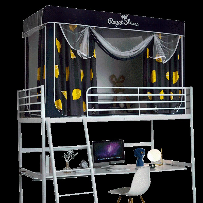 遮光床帘蚊帐一体式学生宿舍上铺布寝室上下铺通用防全封闭带支架