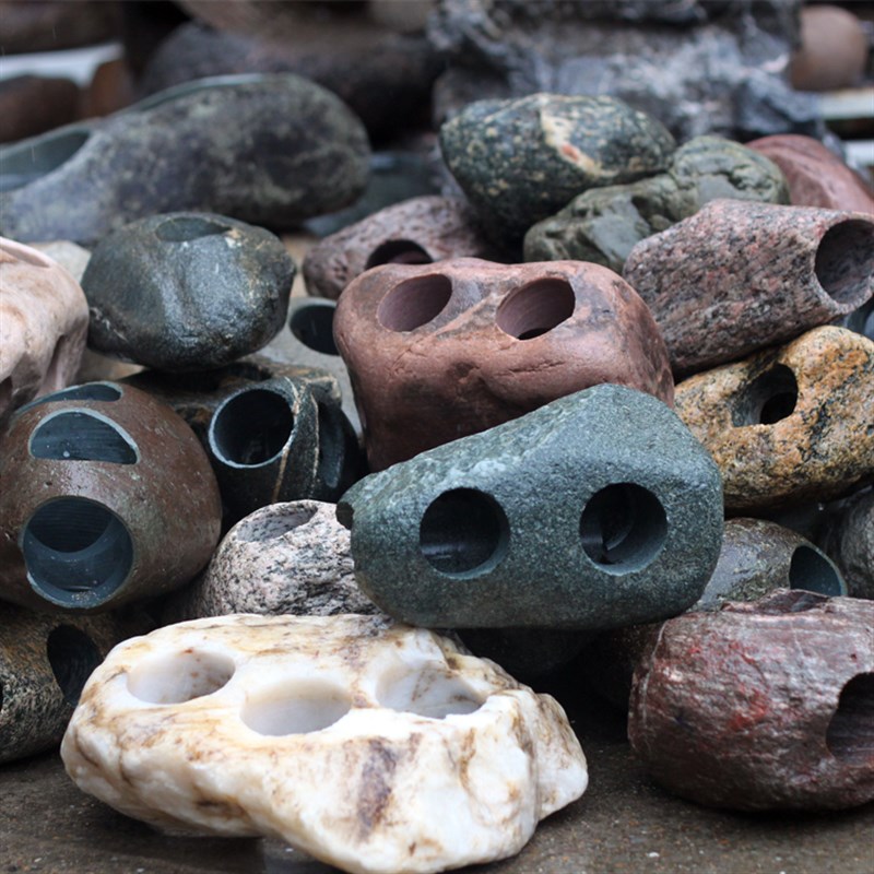 天然石头鱼窝躲藏屋鱼缸虾罐水族箱造景装饰慈鲷乌龟躲避洞繁殖屋