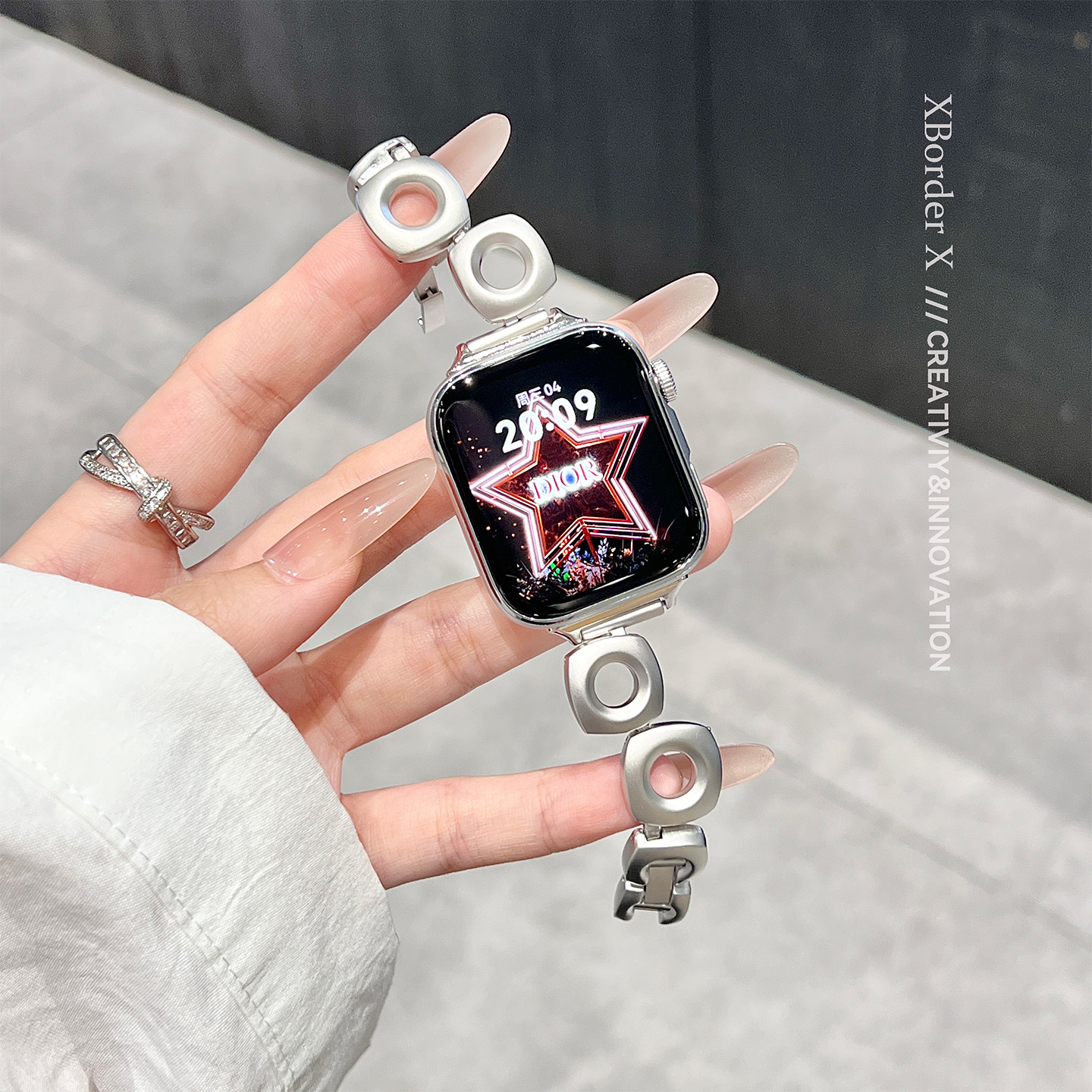 适用华为fit4手表表带方圆孔金属表带Fit watch3时尚高级感女士夏