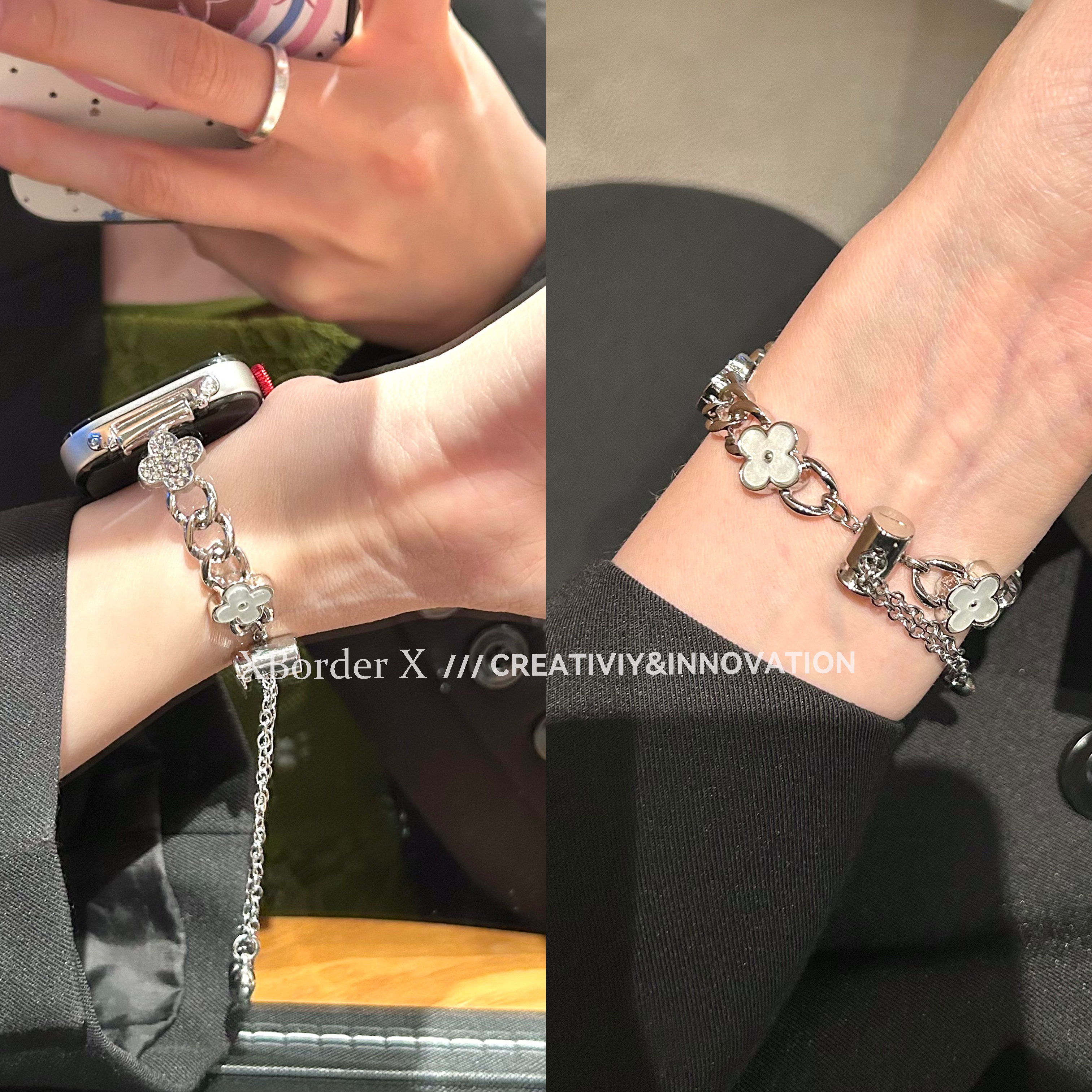 千金感四叶草适用华为fit4手表表带高级Fit三3手镯腕带小香风夏女