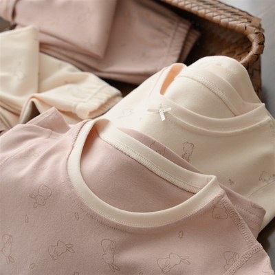 A类 儿童精梳纯棉内衣套装 女童保暖秋衣秋裤 中大童 秋冬款童装