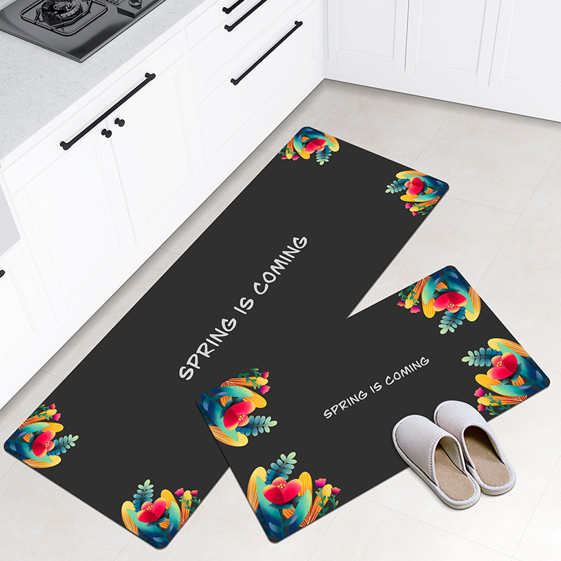 厨房地垫可擦免洗防水防滑防油pvc垫子家用脚垫耐脏阳台地垫加厚