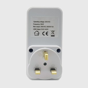 插座定时器智能充电USB 英式 5V2.1A自动断电防过充时间挚