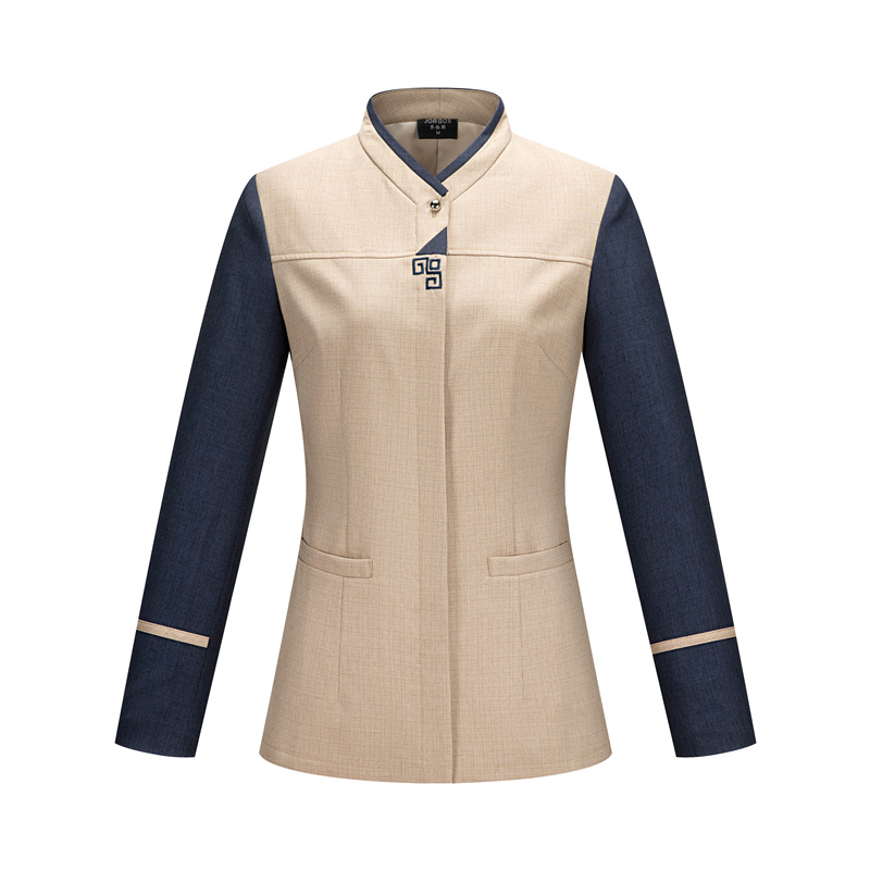 酒店客房服务员清洁物业工服后勤蓝色保洁工作服秋冬长袖男女定制