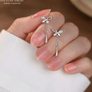 镂空蝴蝶耳钉耳线女质感气质时尚 水滴耳坠森系小清新学生耳饰耳线