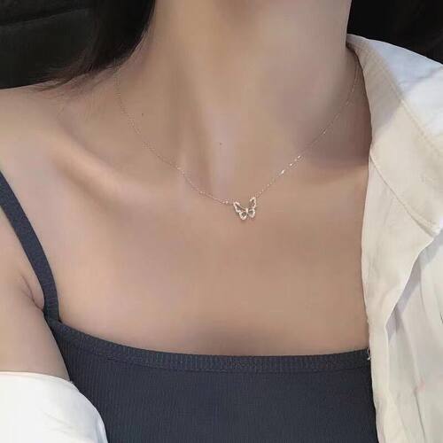 蝴蝶闪钻项链女轻奢高级ins